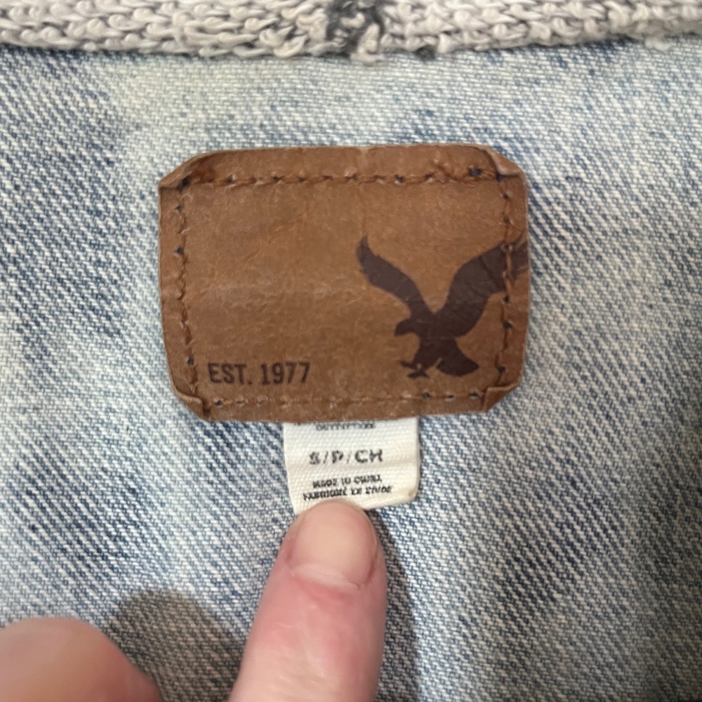 American Eagle Denim Jean Hoodie Jacket - Picture 3 of 3